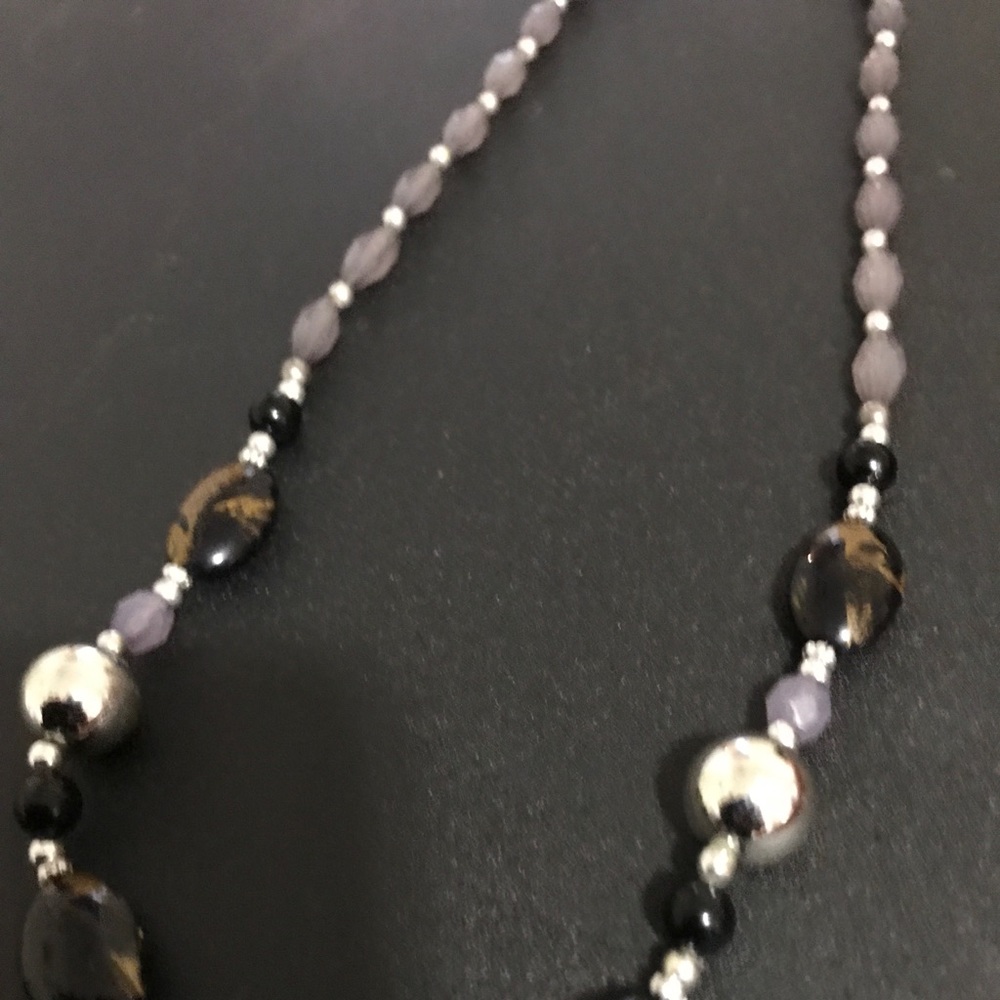 Black earth stones necklace - Picture 2 of 2